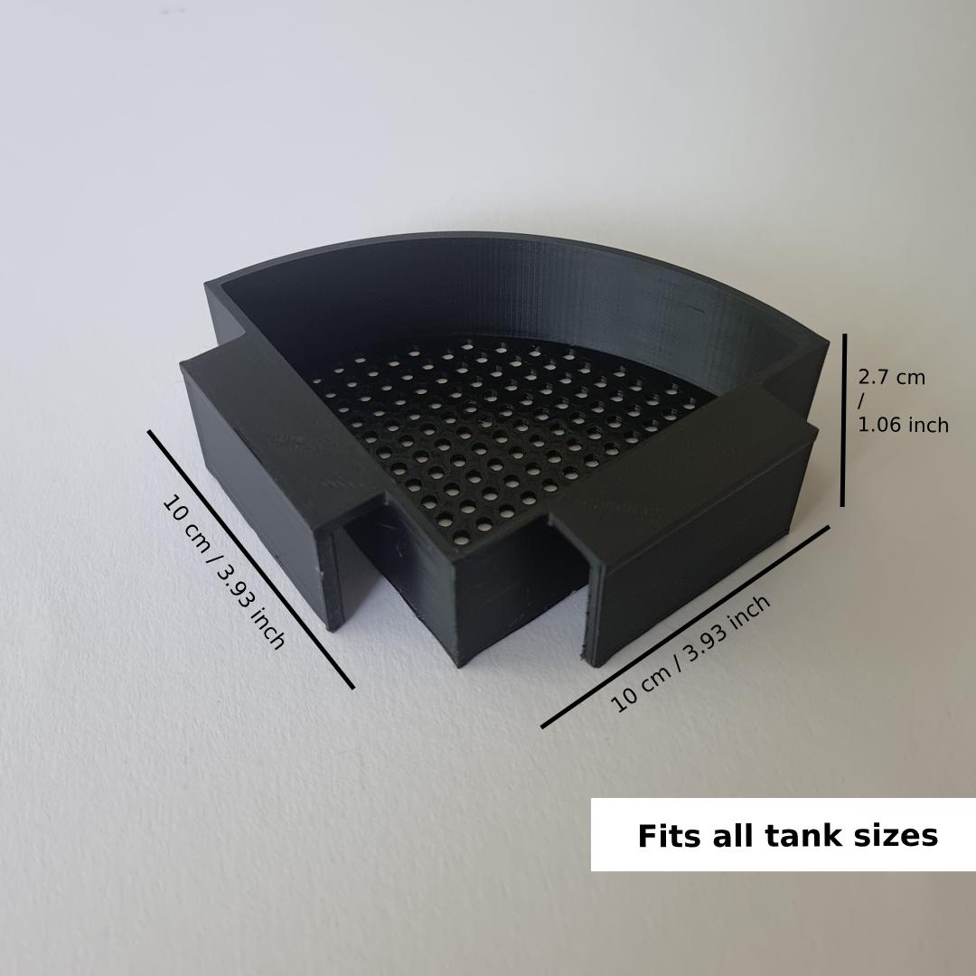 Gereedschap voor het verversen van aquariumwater: hoekdiffusor met aanzuiging/ophanging